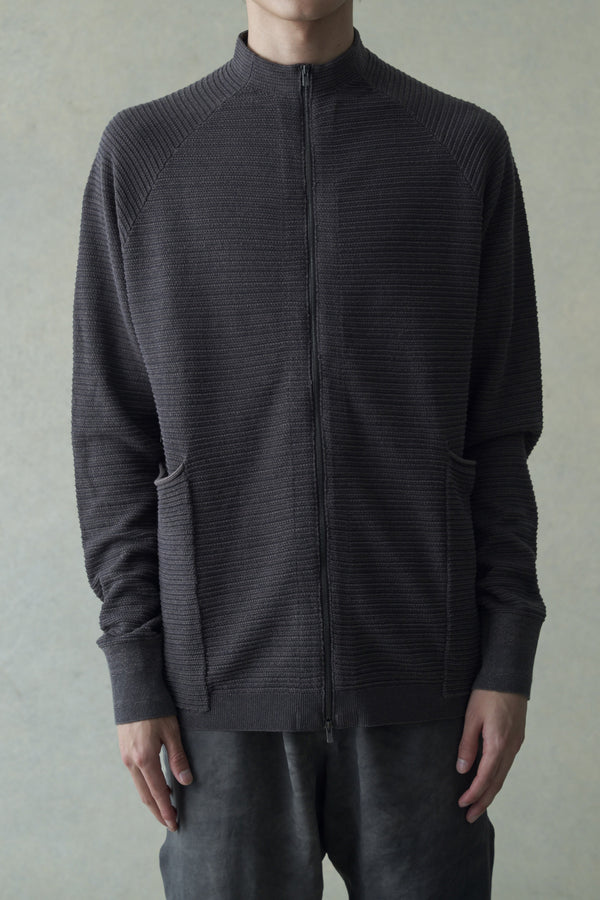 DEVOA pure cotton knitted zipper jacket SKD-TCSC gray